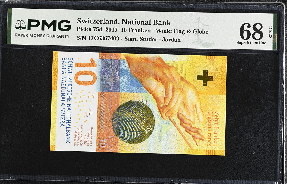 Switzerland 10 Franken 2017 P 75 d Superb Gem UNC PMG 68 EPQ