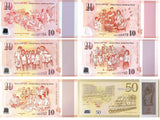 Singapore SET 6 UNC 10 & 50 dollars 2015 Commemorative P 56 57 58 56 60 P 61