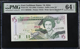 East Caribbean 5 Dollars ND 1994 P 31 k Choice UNC PMG 64 EPQ