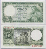 Spain 5 Pesetas 1954 P 146 a UNC
