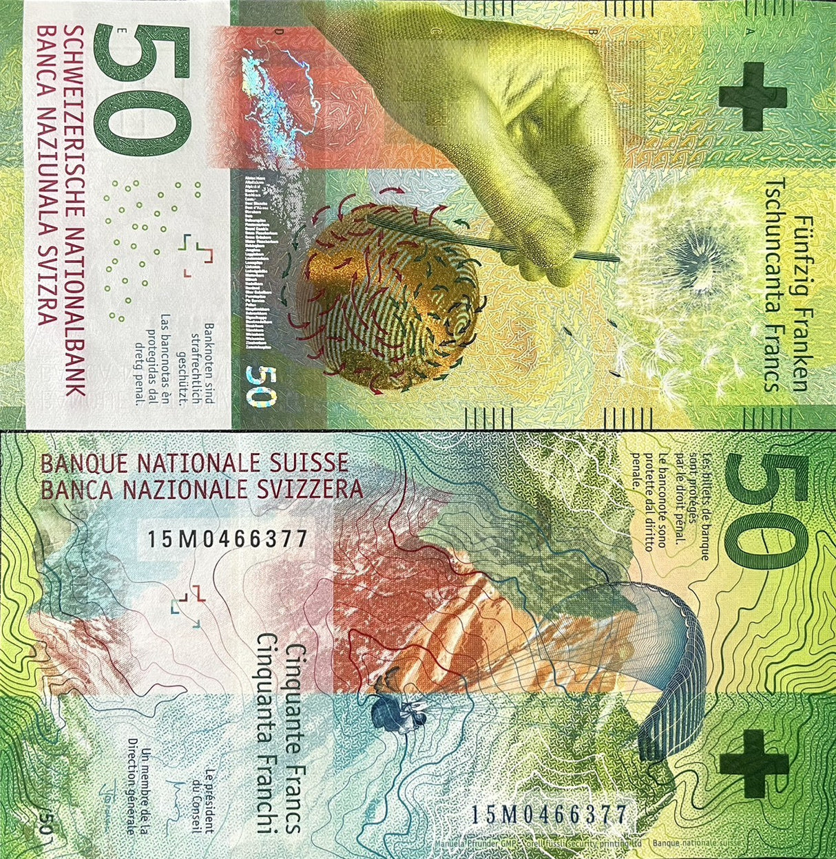 Switzerland 50 Franken 2015/2016 P 77 Sign Jean & Thomas UNC