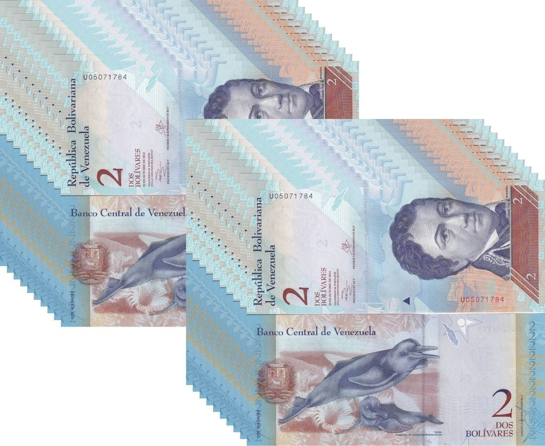 Venezuela 2 Bolivares 2013 P 88 UNC LOT 20 PCS