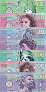 Poneet Islands Set 7 PCS 3 10 20 50 100 200 500 Kasutu 2015 Polymer