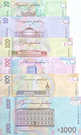 Ukraine Set 6 UNC 20 50 100 200 500 1000 Hryven 2021 30th Comm. P 129 130 - 134