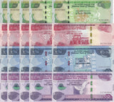 Ethiopia Set 4 x Lot 5 = 20 Pcs 10 50 100 200 Birr 2012/2023 P 53 54 55 56 UNC