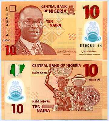 Nigeria 10 Naira Mixed Year Polymer P 39 UNC