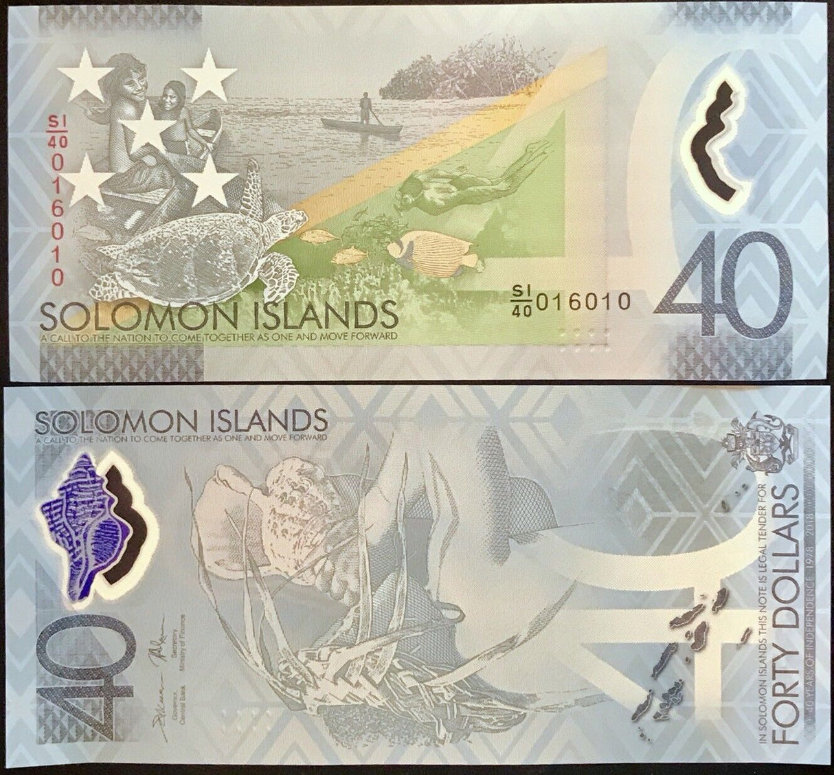 Solomon Islands 40 Dollars ND 2018 Polymer COMM. P 37 TDLR AUnc