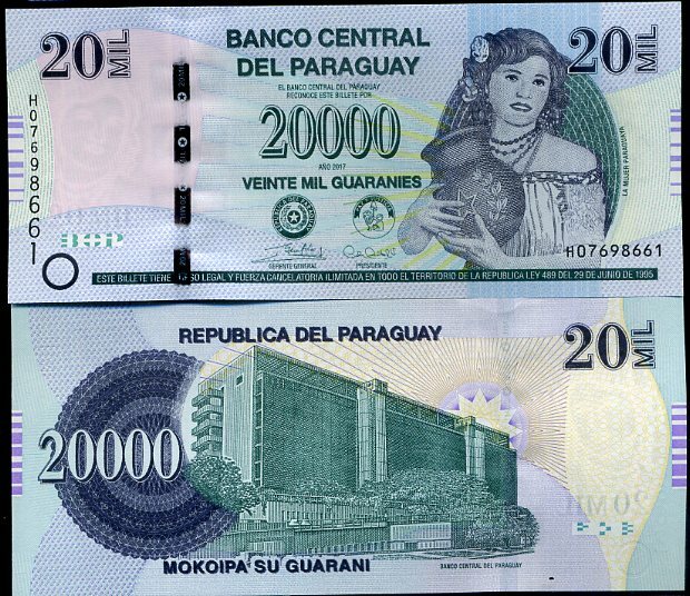 Paraguay 20000 Guaranies 2017 P 238 c UNC