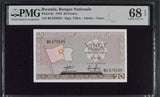 Rwanda 20 Francs 1976 P 6 e Superb Gem UNC PMG 68 EPQ