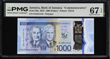 Jamaica 1000 Dollars 2022 P 99 a Commemorative Superb Gem UNC PMG 67 EPQ
