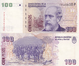 Argentina 100 Australes ND 2003 P 357 UNC ,La Conquista del Deserto (painting)