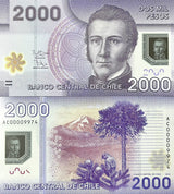 Chile 2000 Pesos 2012 P 162 b Polymer UNC Manuel Rodrigues Erdoyza