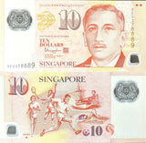 Singapore 10 Dollars ND 2015 P 48 i Polymer With Solid house UNC