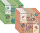 Nicaragua Set 2 X LOT 10=20 UNC 10 20 Random Date P 209 210 Polymer