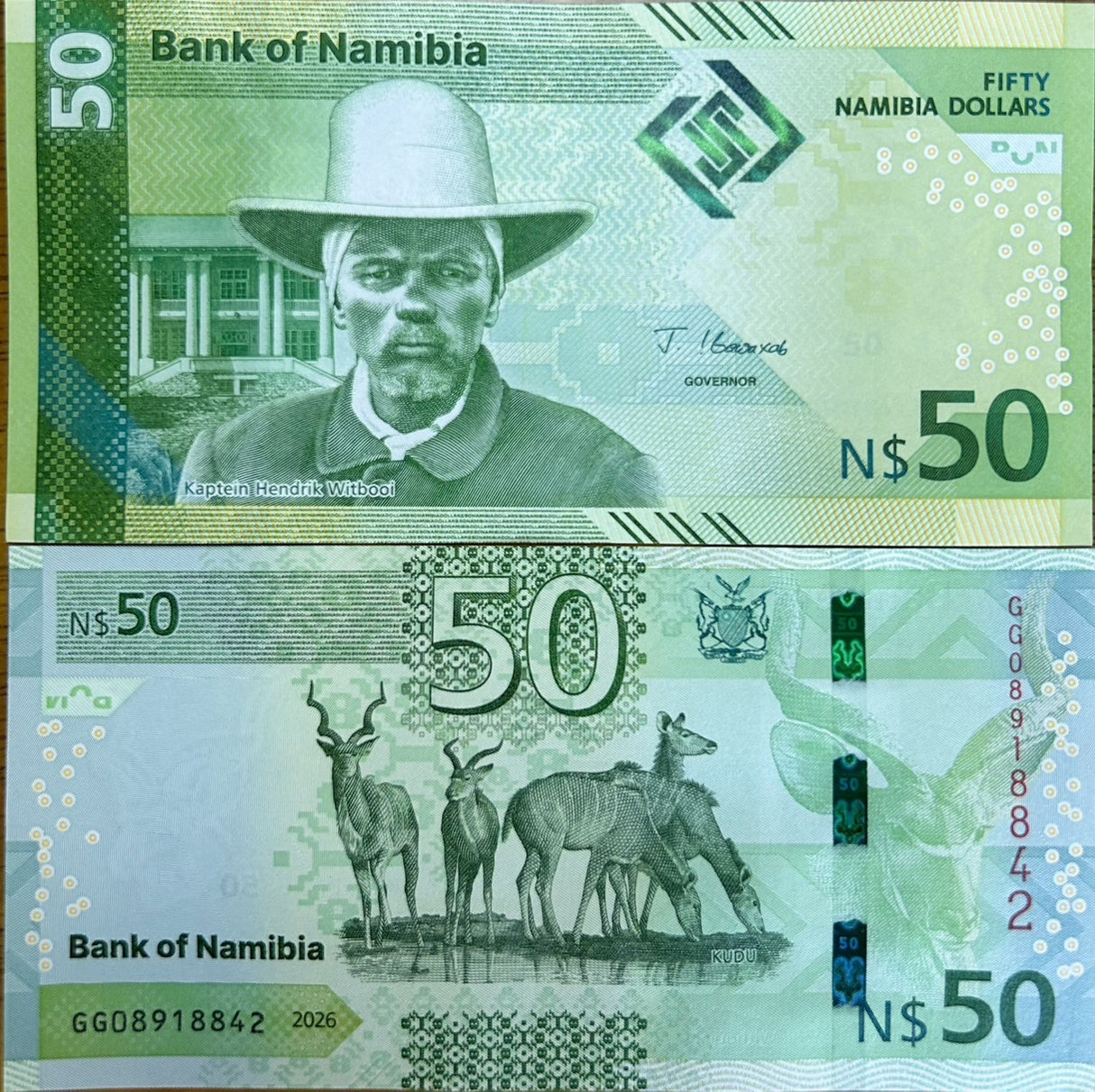 Namibia 50 Dollars 2026 P 22 NEW Design UNC