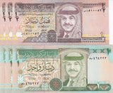 Jordan Set 2 x Lot 3 = 6 Pcs 1/2 1 Dinar 1993 P 23 24 UNC