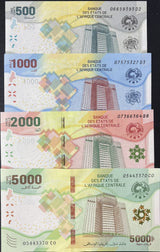Central African States Set 4 UNC 500 1000 2000 5000 FR 2020 2022 P 700-703