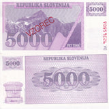 Slovenia 5000 TOLAJEV SPECIMEN 1992 P 10s UNC