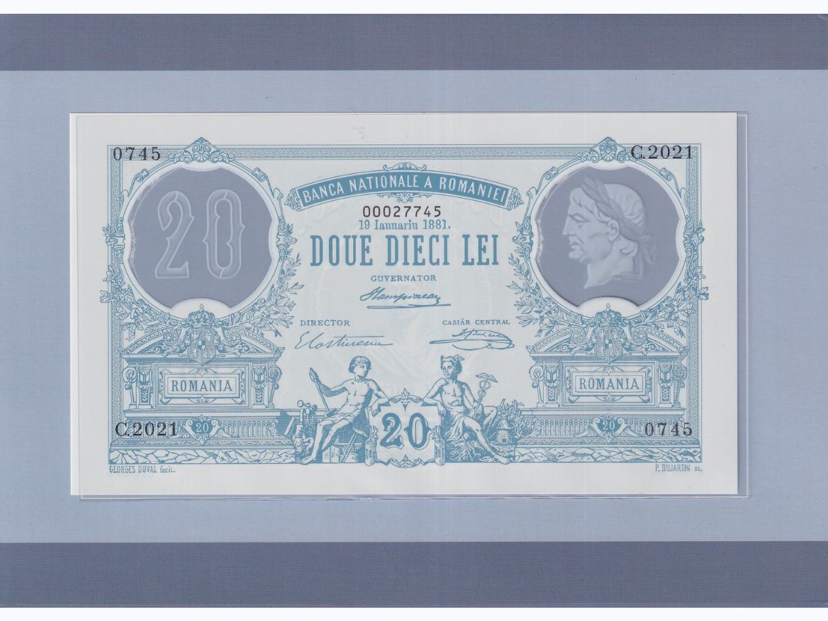 Romania 20 Leu 2021 Commemorative P 126 Polymer UNC W/Folder
