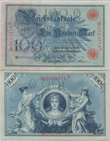 Germany Reichsbank 100 Mark 1908 P 33 a AU-UNC