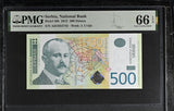 Serbia 500 Dinara 2012 P 59 b Gem UNC PMG 66 EPQ