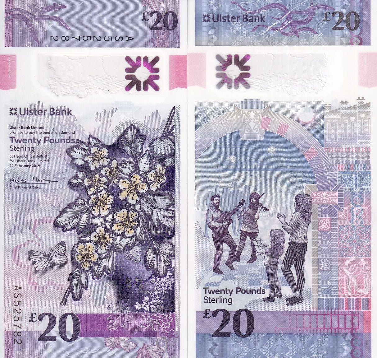 Northern Ireland 20 Pounds 2019 P 345 Ulster Bank UNC