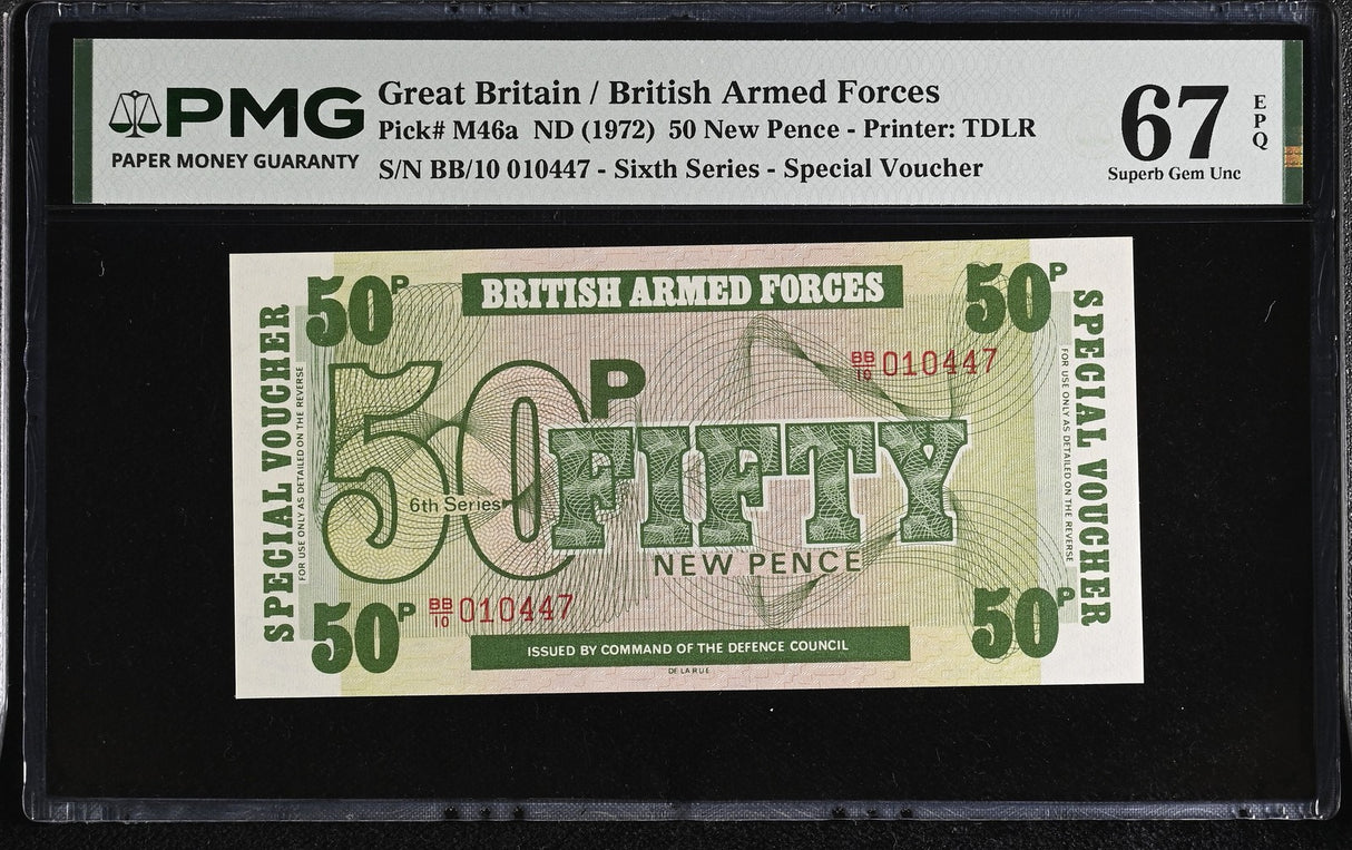 Great Britain 50 New Pence ND 1972 P M46a Superb Gem UNC PMG 67 EPQ TOP POP