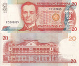 Philippines 20 Piso 2010 P 182 k UNC , Manuel Quezon Malacanang palace