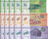 Nicaragua Set 3 X LOT 5=15 UNC 10 20 50 Random Date P 209 210 211 Polymer