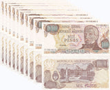 Argentina 1000 Pesos ND 1976-1983 P 304 d UNC LOT 10 PCS