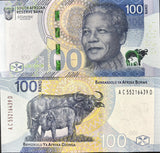 South Africa 100 Rand 2023 P 151 Mandela , Cape buffalos , Crisp , XF