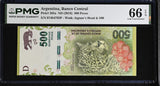 Argentina 500 Pesos ND 2016 P 365 a Gem UNC PMG 66 EPQ WTM Jaguar's Head