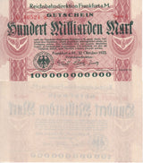 Germany 100000 Million Mark 1923 Frankfurt Uniface P s1224 UNC