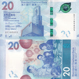 Hong Kong 20 Dollars 2023 Issued 2024 P 302 NEW Sign & Date SCB UNC