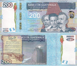 Guatemala 200 Quetzales 2020 P 127 AU-UNC German Alcantara, Mariano Valverde