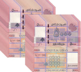 Lebanon 5000 Livres 2014 P 91 UNC LOT 20 PCS Banque du Liban