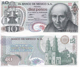 Mexico 10 Pesos 1977 Series EQ P 63 i Dolores Hidalgo Guanajuato UNC