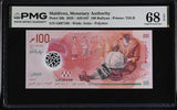 Maldives 100 Rufiyaa 2025 P 36 b Superb Gem UNC PMG 68 EPQ , Printer TDLR