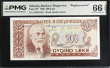 Albania 200 Leke 1996 P 59* Replacement Gem UNC PMG 66 EPQ Top Pop
