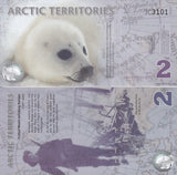Arctic Territories 2 Dollar 2010 Polymer Polar Seal UNC