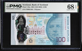 Scotland 100 Pounds 2021 ND 2022 P 135 a Superb Gem UNC PMG 68 EPQ , Polymer