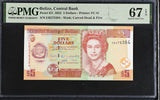 Belize 5 Dollars 2022 P 67 i Superb Gem UNC PMG 67 EPQ