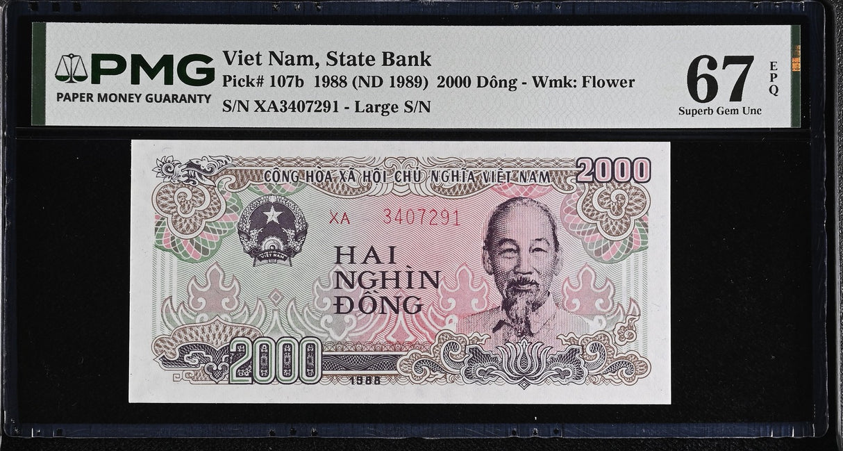 Vietnam 2000 Dong 1988 ND 1989 P 107 B Large Superb Gem UNC PMG 67 EPQ