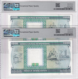 Mauritania SET 2; 1000 Ouguiya 1989 P 7A Near Solid Superb Gem UNC PMG 67 EPQ