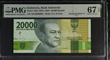 Indonesia 20000 Rupiah 2016/2019 P 158 d LOW Serial# 6 Superb Gem UNC PMG 67 EPQ
