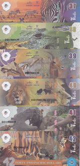 Pacific Ocean set 6 37 38 39 40 41 42 Dollars 2019 Fantasy Zeebra Tiger Elephant