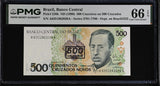 BRAZIL 500 Cruzeiros on 500 Cruzados ND 1990 P 226 b Gem UNC PMG 66 EPQ