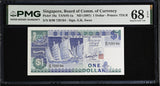 Singapore 1 Dollars ND 1987 P 18 a Superb Gem UNC PMG 68 EPQ