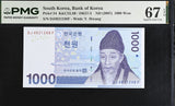 South Korea 1000 Won ND 2007 P 54 Superb Gem UNC PMG 67 EPQ