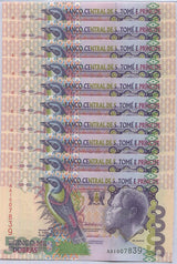 Saint Thomas & Prince 5000 Dobras 1996 P 65 UNC Lot 10 Pcs